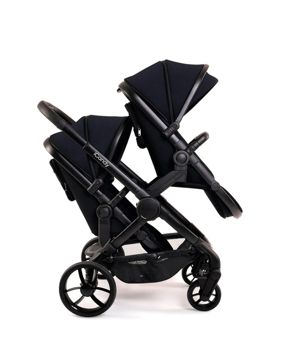 iCandy Peach 7 Double Pushchair Bundle - Black