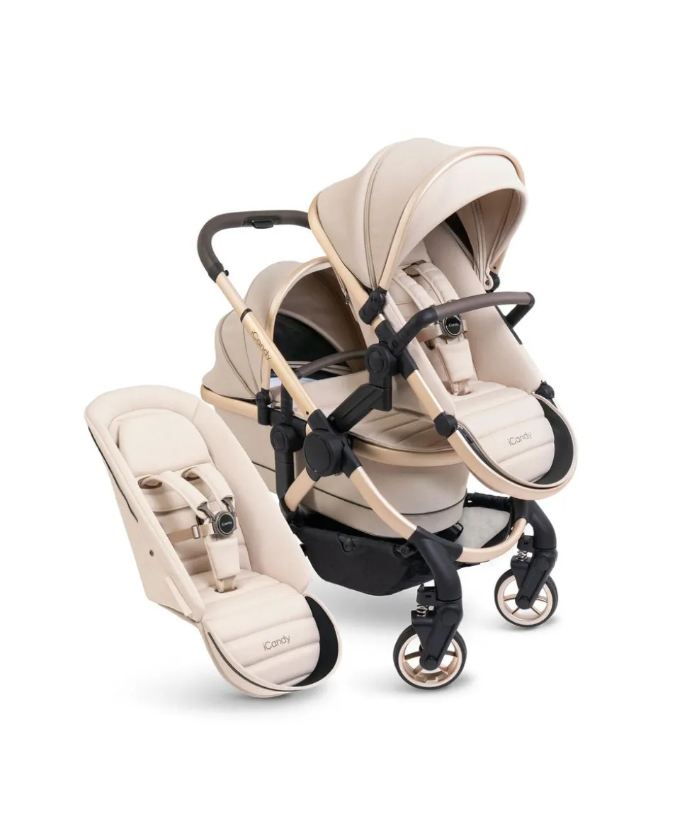 iCandy Peach 7 Double Pushchair Bundle - Biscotti