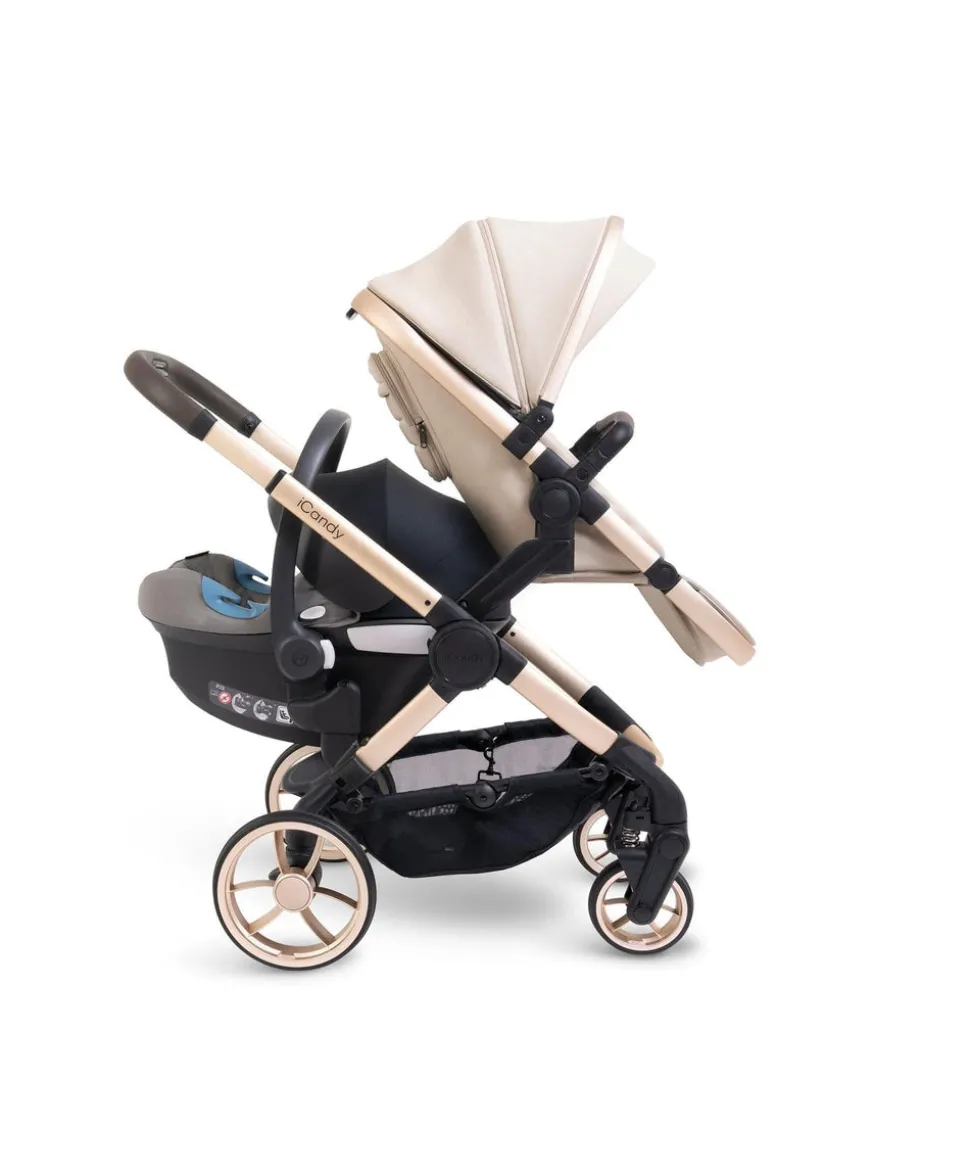 iCandy Peach 7 Double Pushchair Bundle - Biscotti
