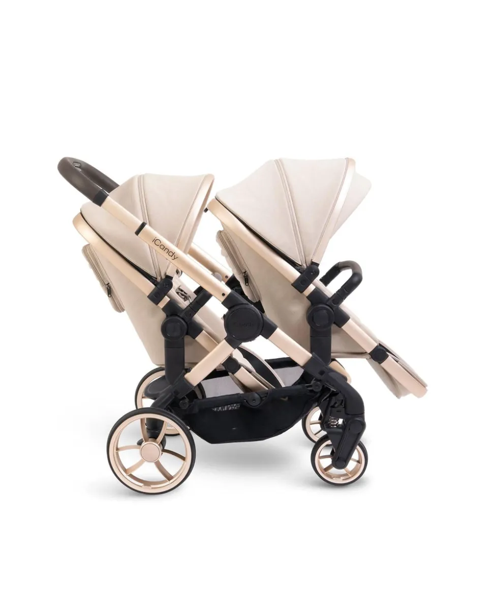 iCandy Peach 7 Double Pushchair Bundle - Biscotti