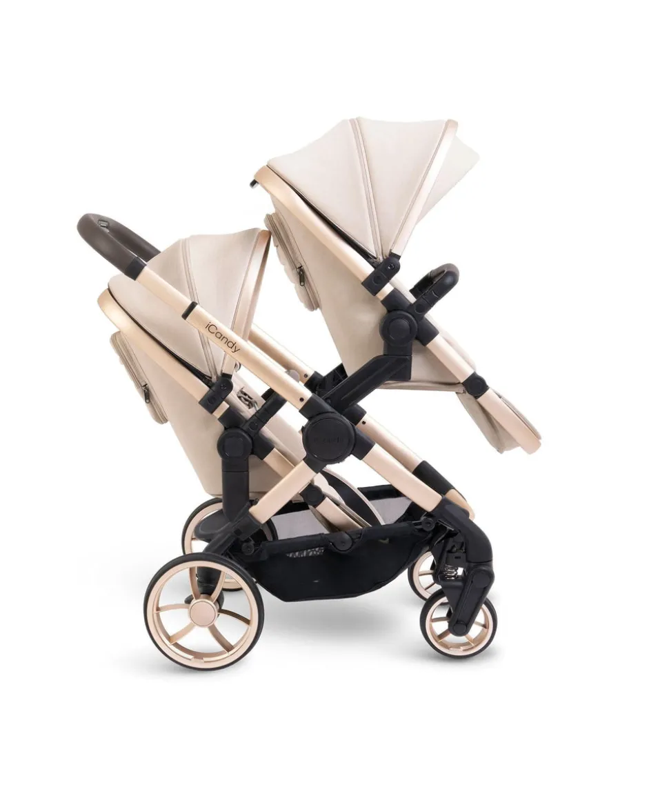 iCandy Peach 7 Double Pushchair Bundle - Biscotti