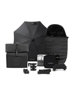 iCandy Peach 7 STUDIO Complete Bundle and Cybex Cloud T i-Size Rotating Car Seat & Base - Black