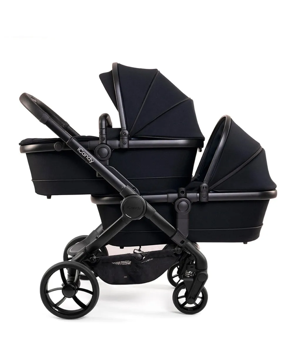 iCandy Peach 7 Twin Pushchair Bundle - Black