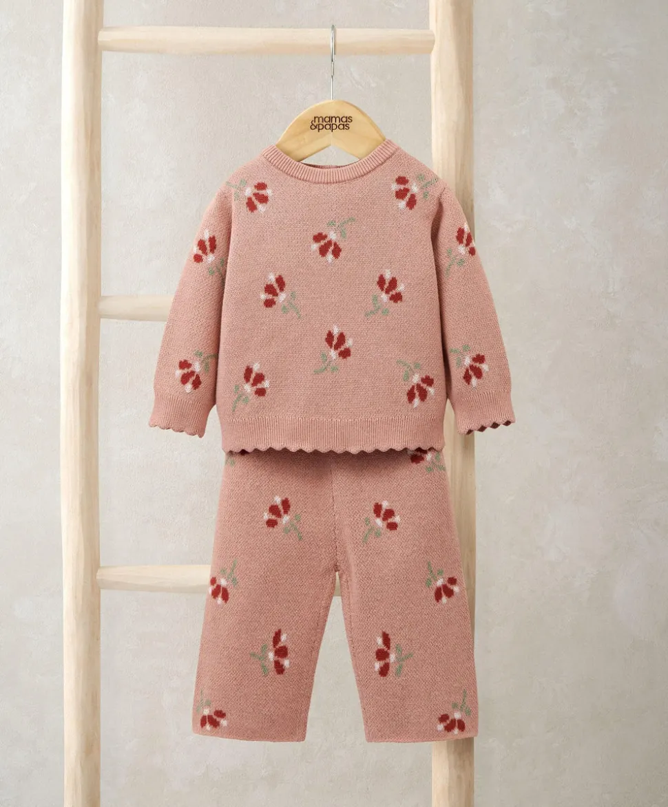 Jacquard Floral Knit Set (2 Pieces)