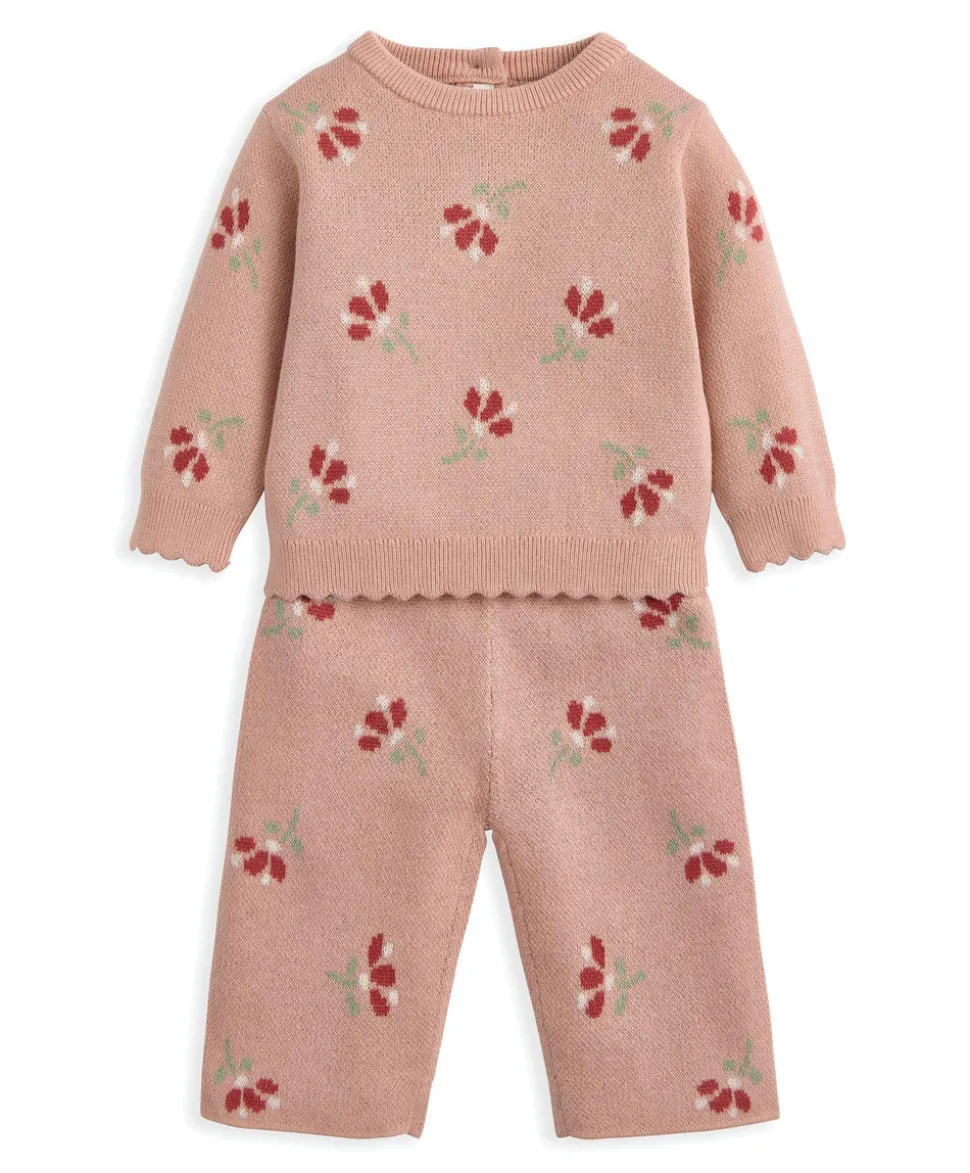 Jacquard Floral Knit Set (2 Pieces)