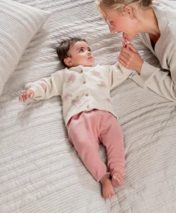 Jacquard Knit Cardigan & Leggings Set (2 Pieces) - Pink