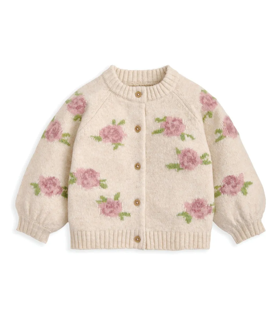 Jacquard Knit Cardigan & Leggings Set (2 Pieces) - Pink