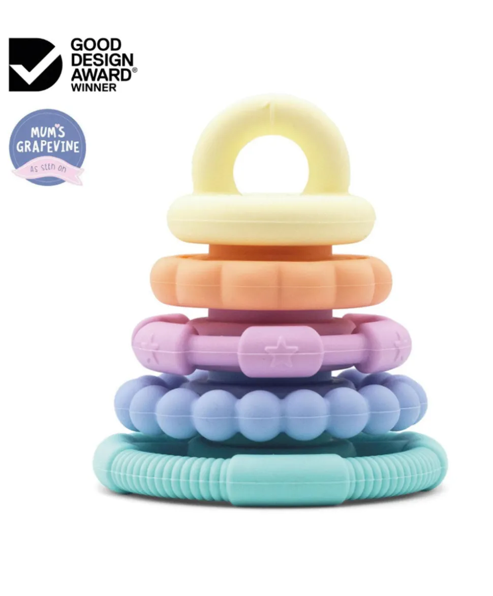 Jellystone Designs Rainbow Stackers & Teether – Pastel
