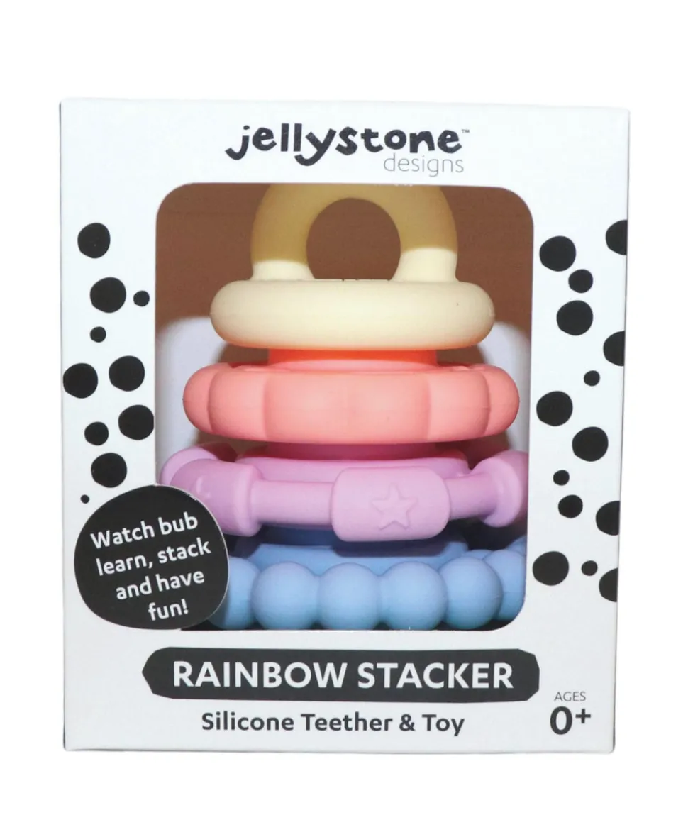 Jellystone Designs Rainbow Stackers & Teether – Pastel