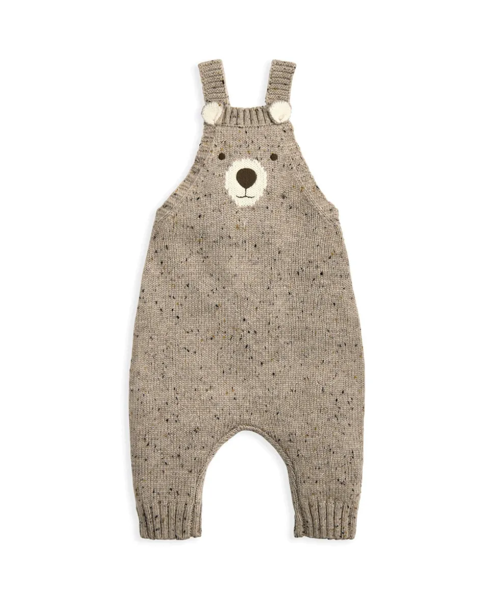 Knitted Bear Dungarees & Bodysuit Set (2 Pieces)