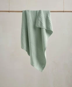 Knitted Blanket - Welcome to the World Seedling - Blue/Green