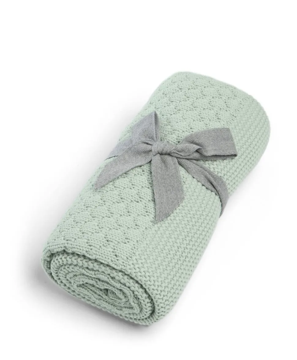 Knitted Blanket - Welcome to the World Seedling - Blue/Green