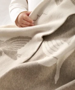 Knitted Blanket - Welcome to the World Duckling - Mocha