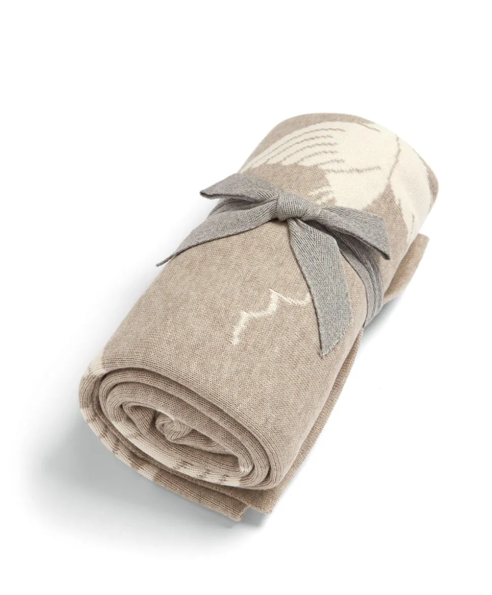 Knitted Blanket - Welcome to the World Duckling - Mocha
