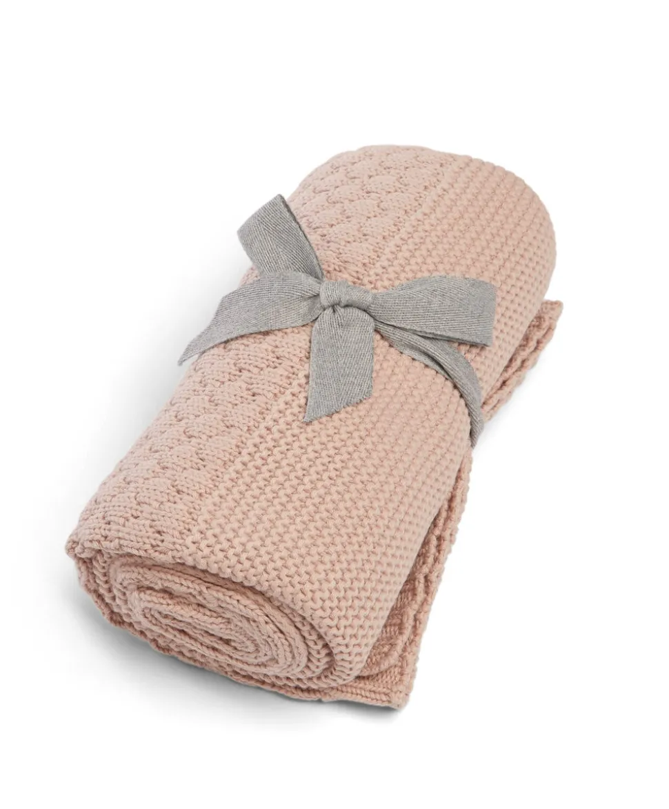 Knitted Blanket - Welcome to the World Seedling - Pink