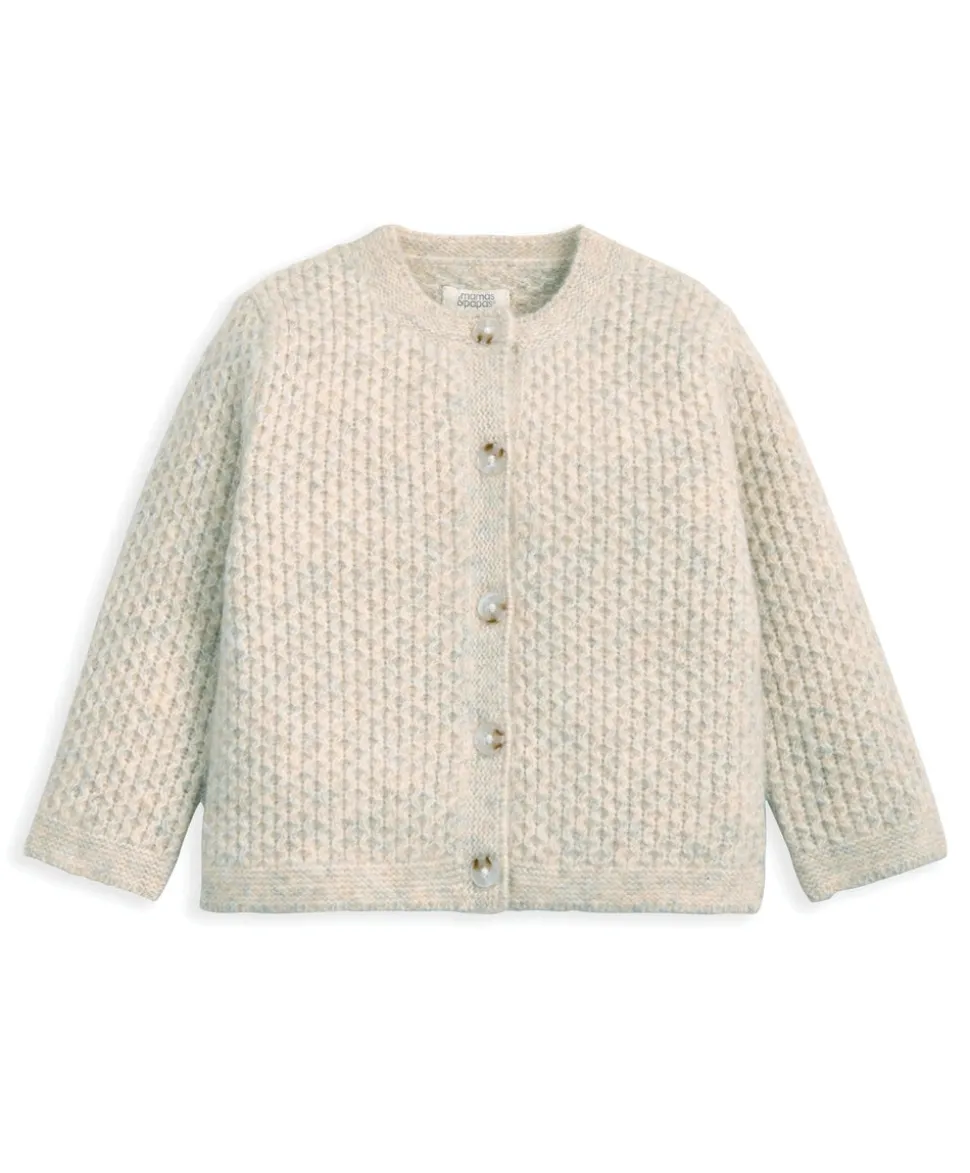 Knitted Cardigan with Button Fastening - Oatmeal