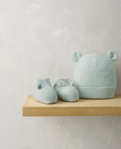 Knitted Hat And Bootie Set