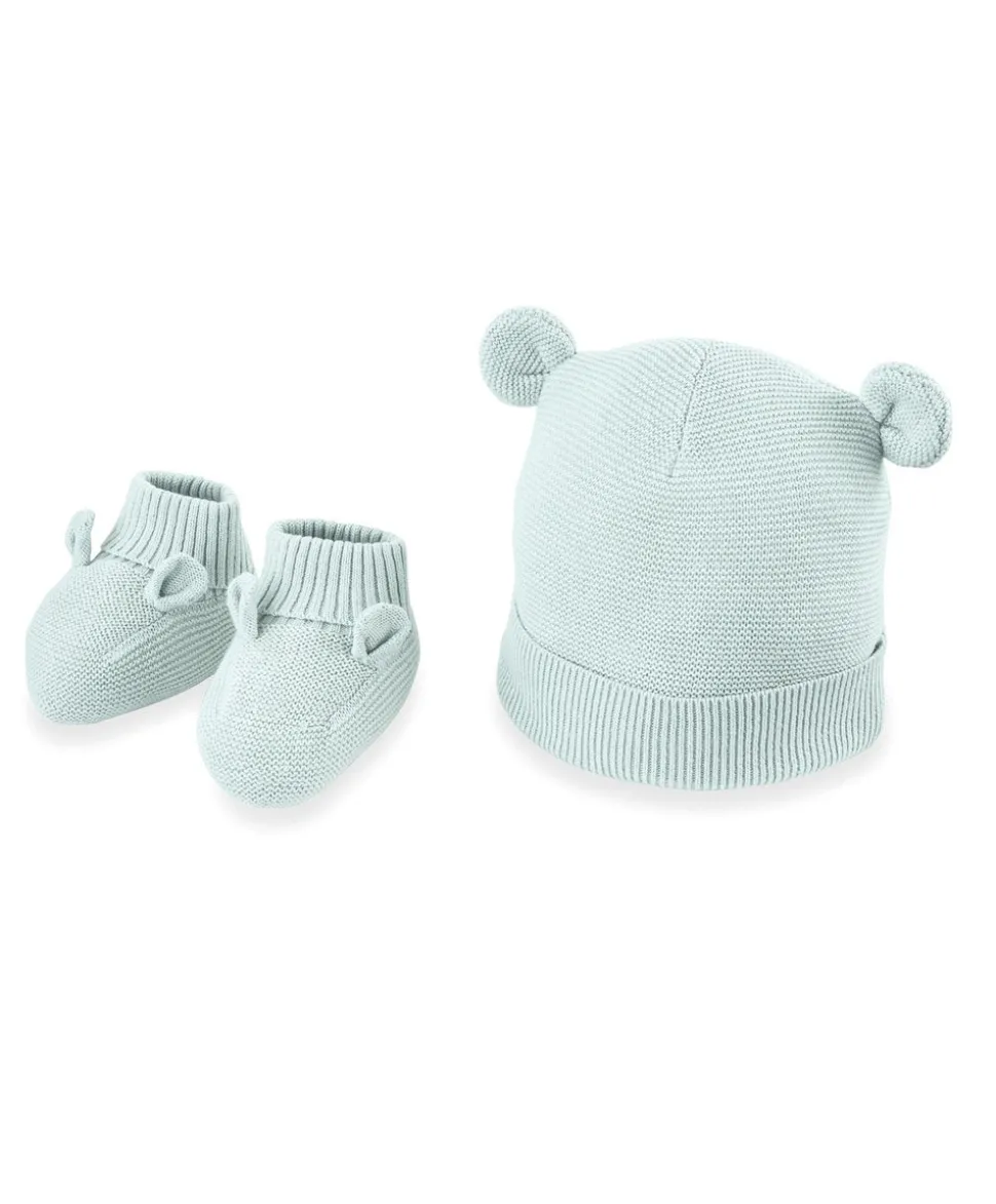 Knitted Hat And Bootie Set