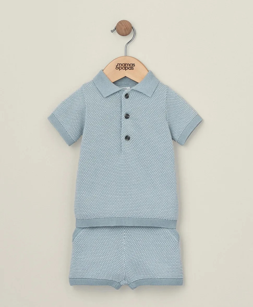 Knitted Polo and Short Outfit Set