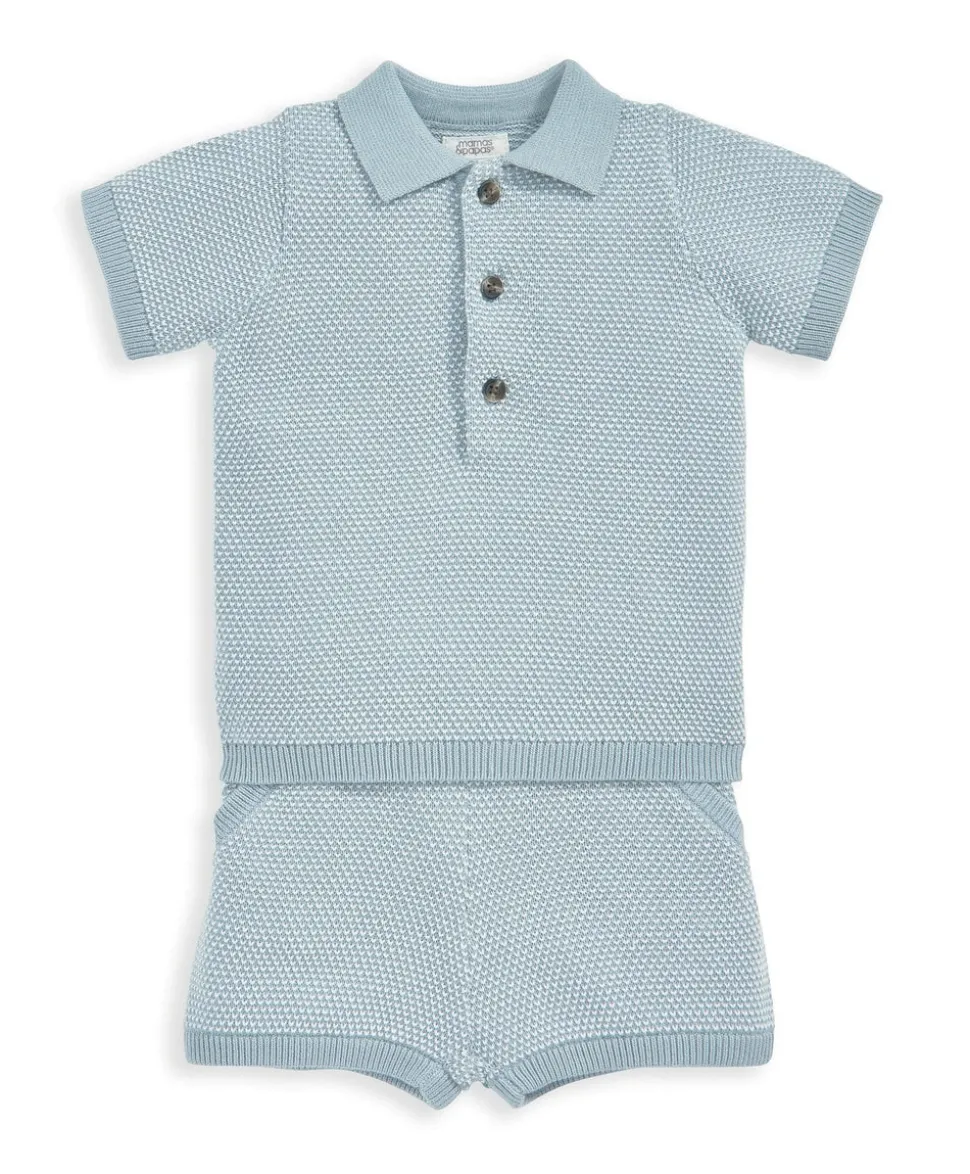 Knitted Polo and Short Outfit Set