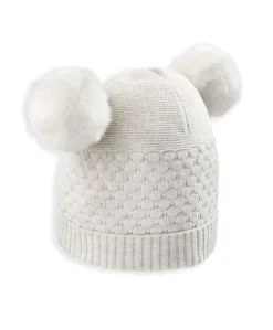 Knitted Pom Pom Hat - Sand