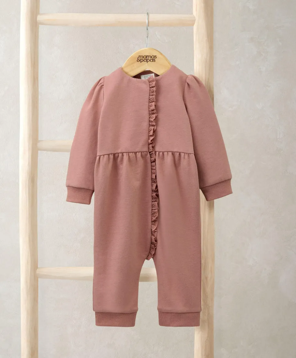 Lace Trim Romper - Pink