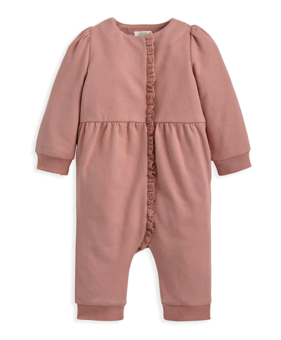 Lace Trim Romper - Pink