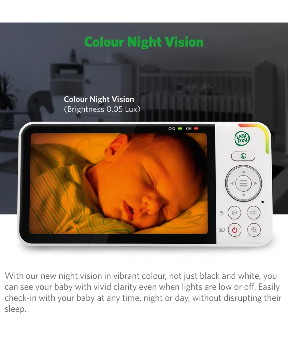 LeapFrog LF815HD 5' Smart Video Baby Monitor with Colour Night Vision - White