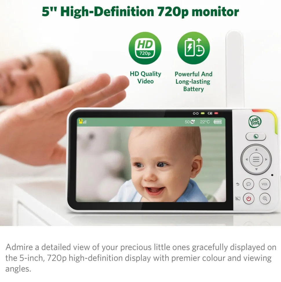 LeapFrog LF915HD 5" Video Baby Monitor with Colour Night Vision - White