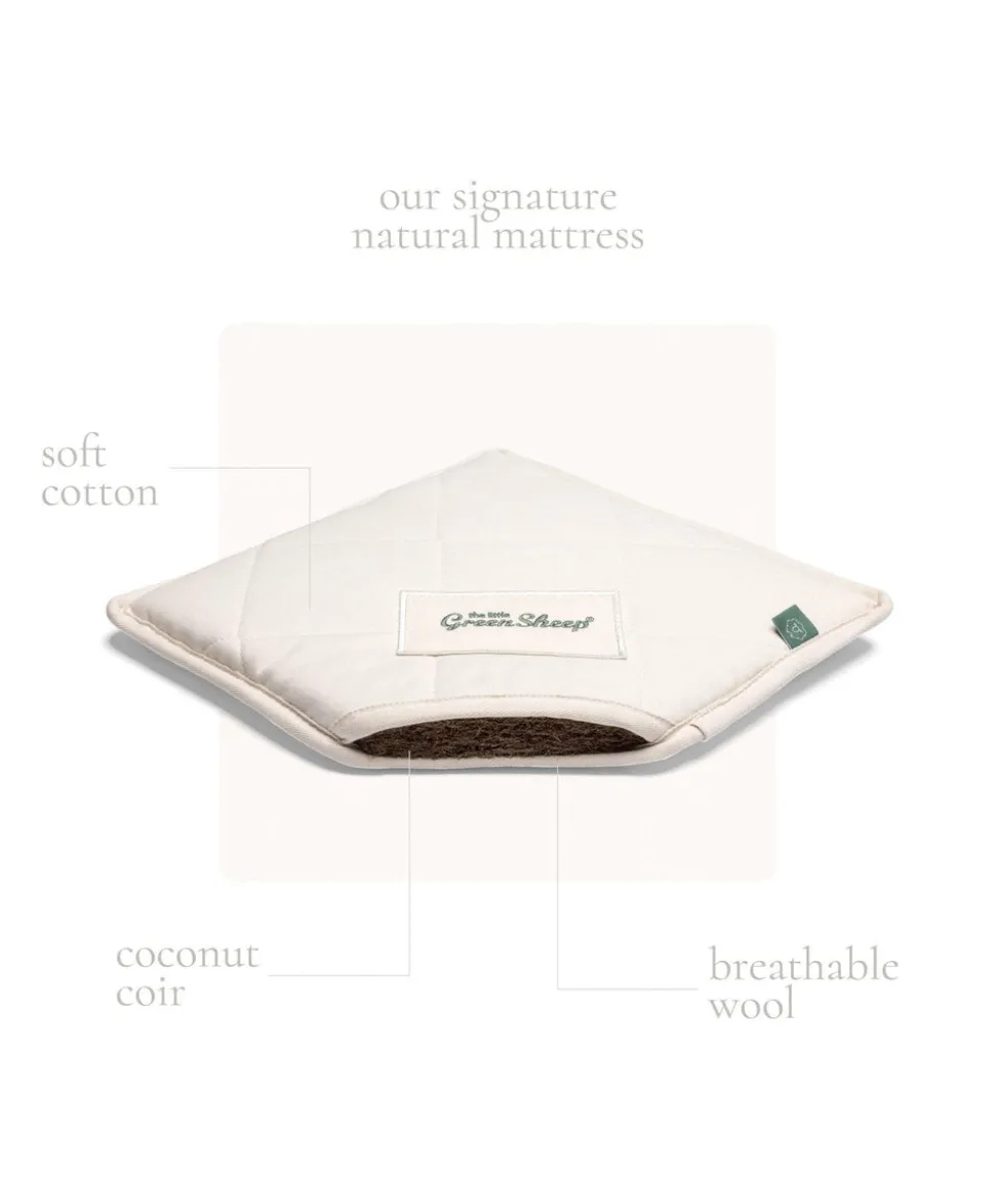 Little Green Sheep Organic Knitted Moses Basket & Mattress - Truffle