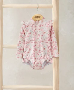 Long Sleeve Floral Swimsuit