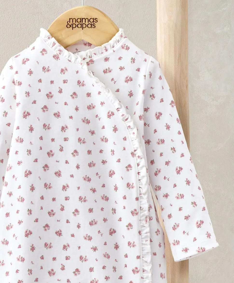 Long Sleeve Frill All in One - Ditsy Rose Print
