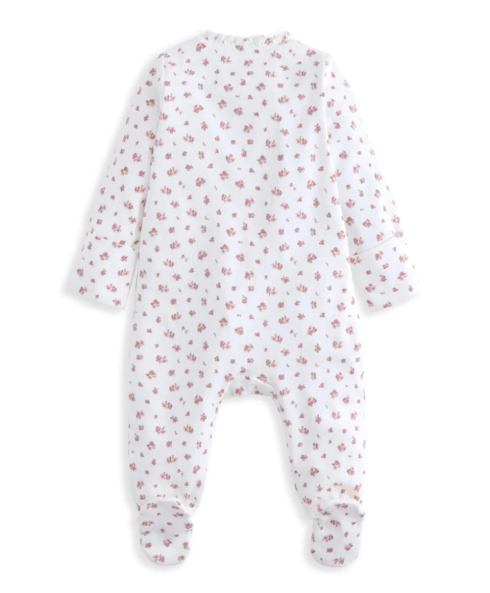 Long Sleeve Frill All in One - Ditsy Rose Print