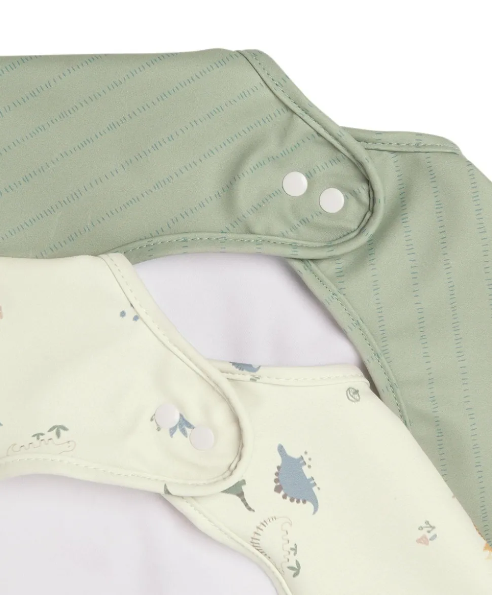 Long-sleeved Bibs (2 Pack) - Dino Stripe