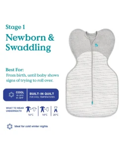 Love To Dream Swaddle Up™ Newborn/5-8.5lbs (2.5 Tog) - White Dreamer