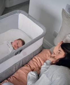 Lua Bedside Crib - Grey