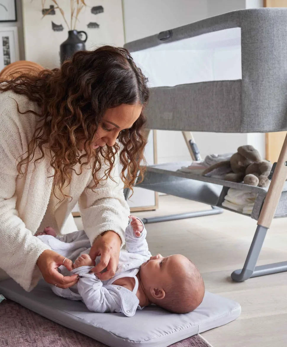 Lua Bedside Crib - Grey