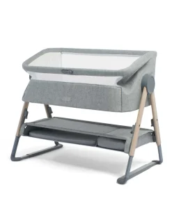 Lua Bedside Crib and Sheet Bundle - Grey Star/Grey Stripe