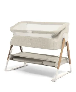 Lua Bedside Crib and Sheet Bundle - Fawn/White