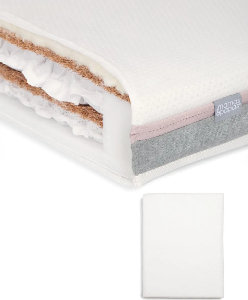Luxury Hybrid Twin Cotbed Mattress & Anti-Allergy Terry Towelling Mattress Protector Bundle