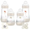 MAM Baby Feed & Soothe Anti Colic Bottles & Soothers Set - Cotton
