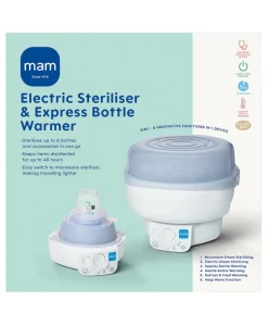 MAM Baby 6-in-1 Electric Steam Steriliser & Bottle Warmer - Grey