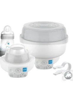 MAM Baby 6-in-1 Electric Steriliser & Large Bottle Starter Bundle - Matt Taupe