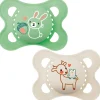 MAM Pure Original 2-6m Soother (2 Pack) - Taupe and Green