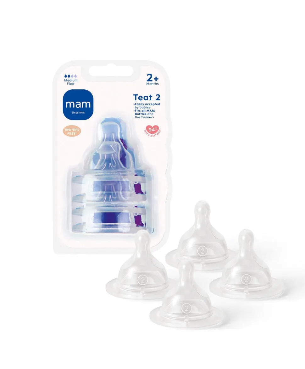 MAM Size 2 Bottle Teats (4 Pack)