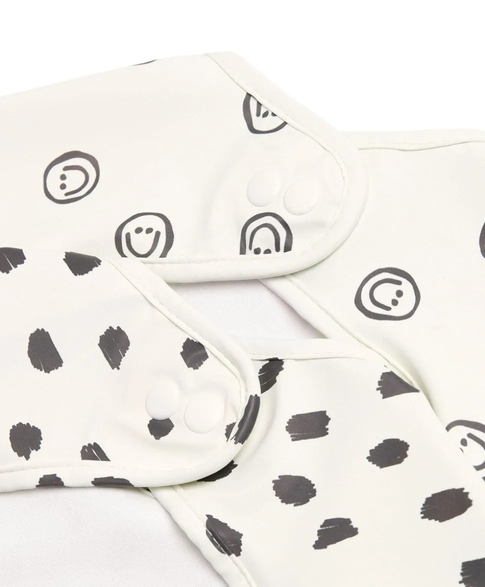 Mamas & Papas x Another Fox Long Sleeved Bibs (2 Pack) - Faces/Cheetah Spot