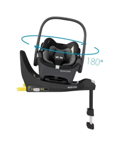Maxi Cosi Fame Complete Pushchair Bundle with Pebble 360 Car Seat & Base – Black with Black Wheels