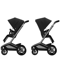 Maxi Cosi Fame Complete Pushchair Bundle with Pebble 360 Car Seat & Base – Black with Black Wheels