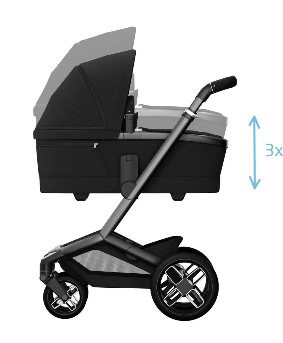 Maxi Cosi Fame Premium Pushchair Bundle with Pebble 360 Pro 2 Car Seat & Base – Black with Black Wheels