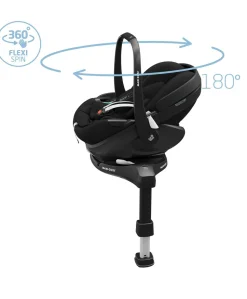 Maxi Cosi Fame Premium Pushchair Bundle with Pebble 360 Pro 2 Car Seat & Base – Black with Black Wheels
